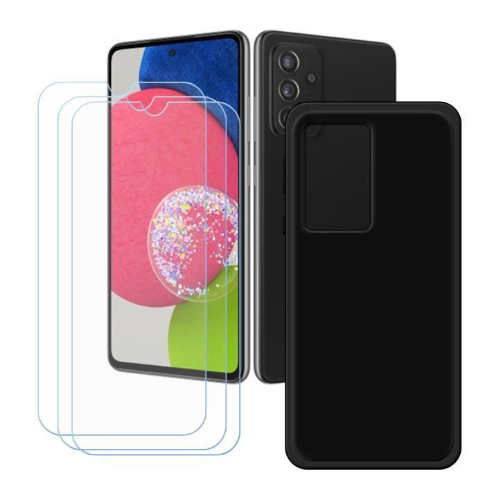 Kryt - FZ - Samsung Galaxy A52S - Černý - Měkký - Obsahuje 3 tvrzená skla