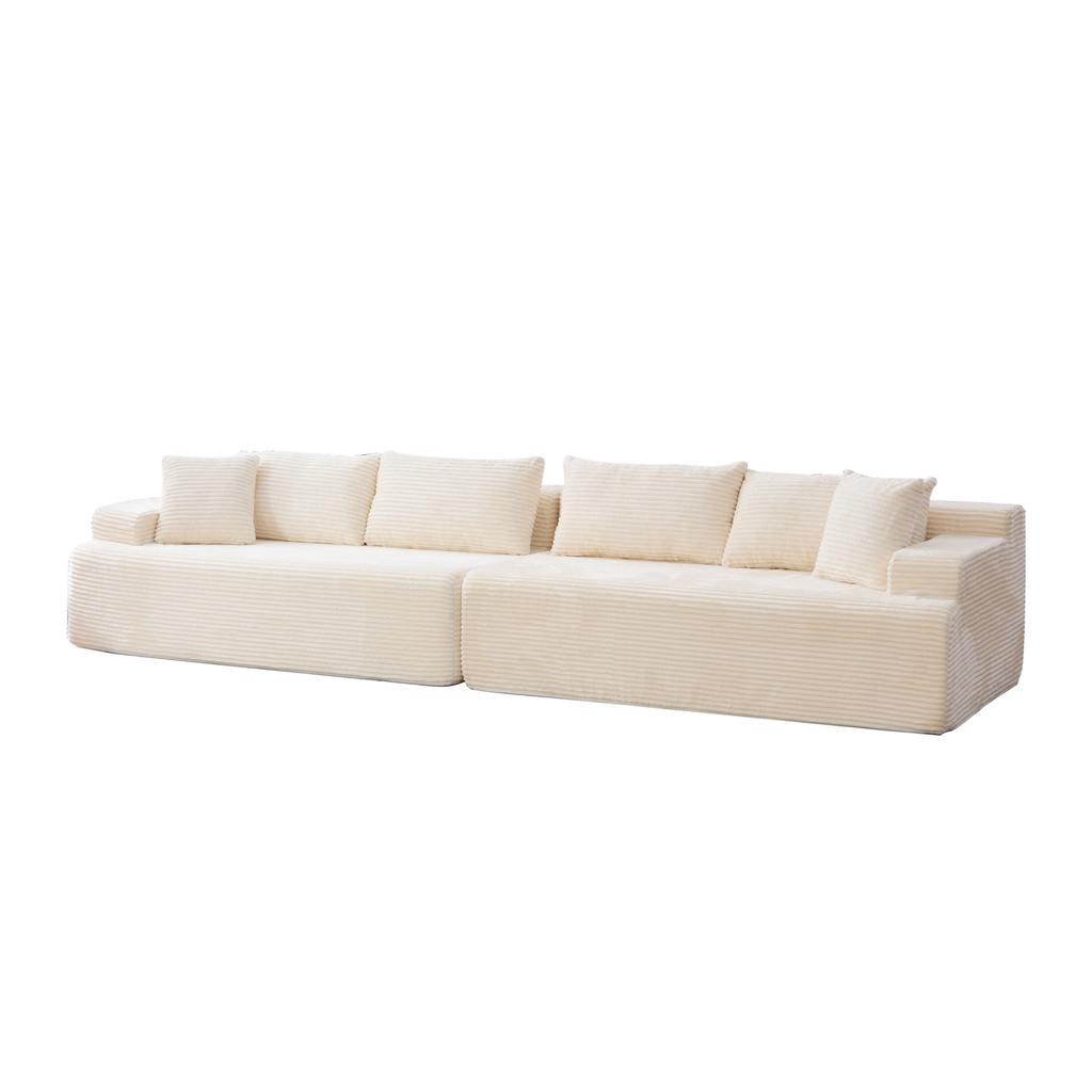 Modular Compression Sofa made of Chenille Fabric, filled with 30D High-Elastic Foam, Non-Slip Bottom, Ideal for Living Room and Other Rooms. BEIGE