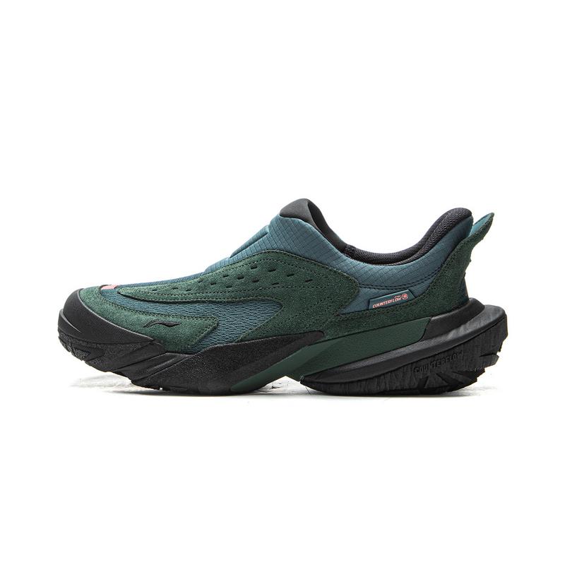 New LiNing CF Tracing Shock Absorbers Rebound Low Top Outdoor Shoes Unisex Blue Green AHCV073-2