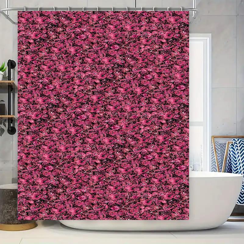 

Pink Black Marble Shower Curtain Waterproof Bathroom Decor Luxury Bathing Room Shower Screen With Rod Pocket Waterproof Fabric P W60H190(CM)-1 Pcs