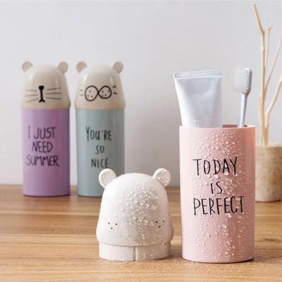 Tragbare Reise Badezimmer Cartoon Wasser Tasse Becher Zahnbürste Zahnpasta Halter