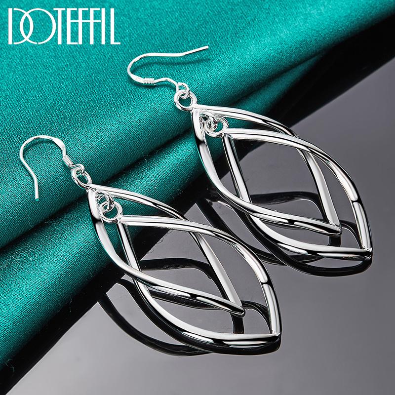 925 Sterling Silver Wedding Pendant Piercing Earrings Fashionable Jewelry