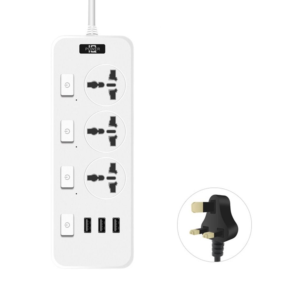 Universal Power Strips 2500W Flat Outlet Extender Cord Durable Electric Plug Socket  Home