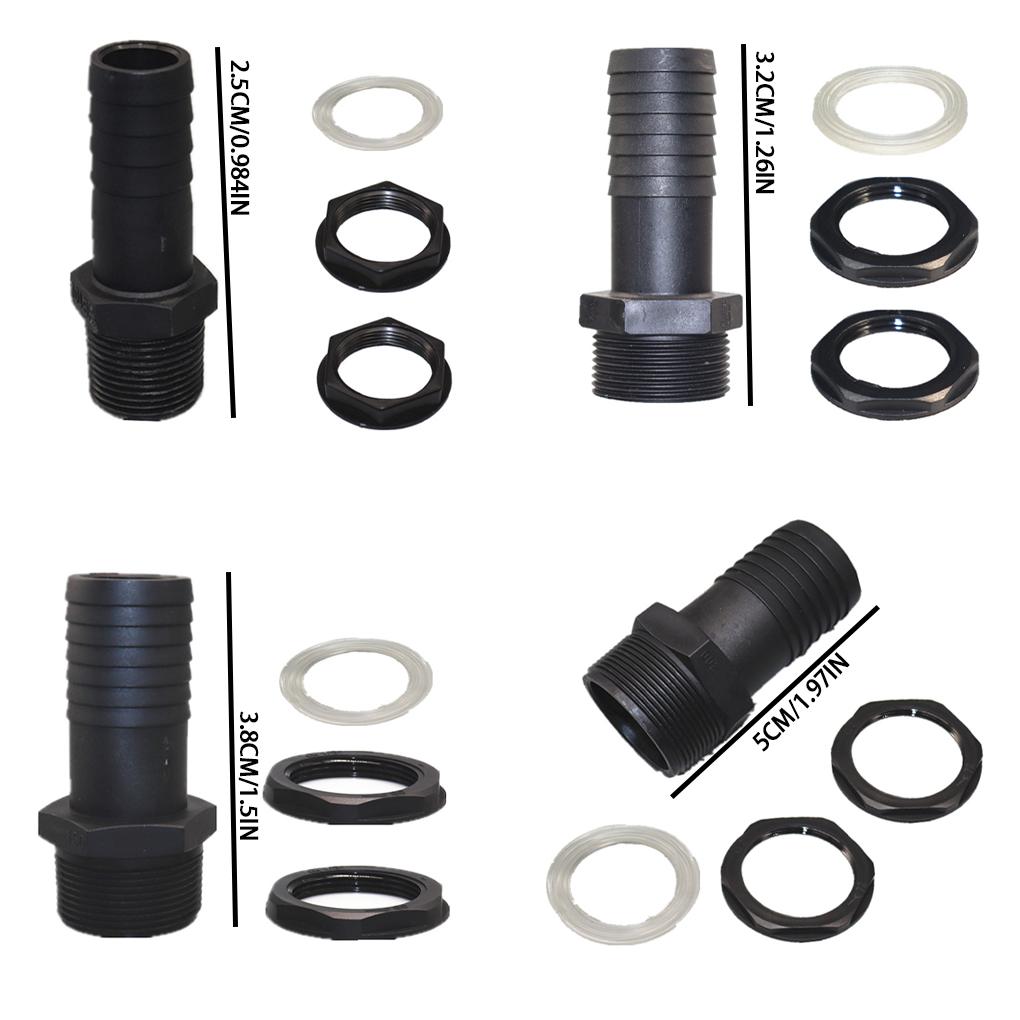 Durable Plastic Water Butt Connector Kit With Nut And Washer Garden Water Tank Overflow Vent