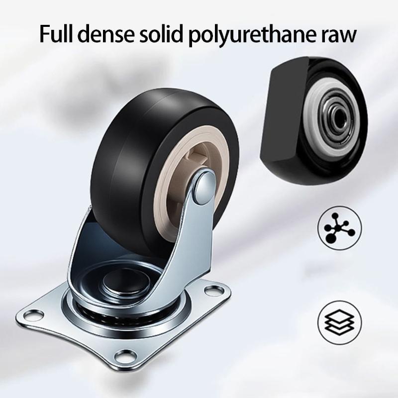14Pcs 1inch PVC Furniture Casters with Brake Universal Heavy Trolley Wheel for Smooth Quiet Movement Easy to Install