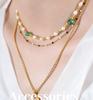Natural Pearl & Steel Bead Patchwork Necklace with Stone Fairy Charm - Versatile Clavicle Chain Jewelry for Women