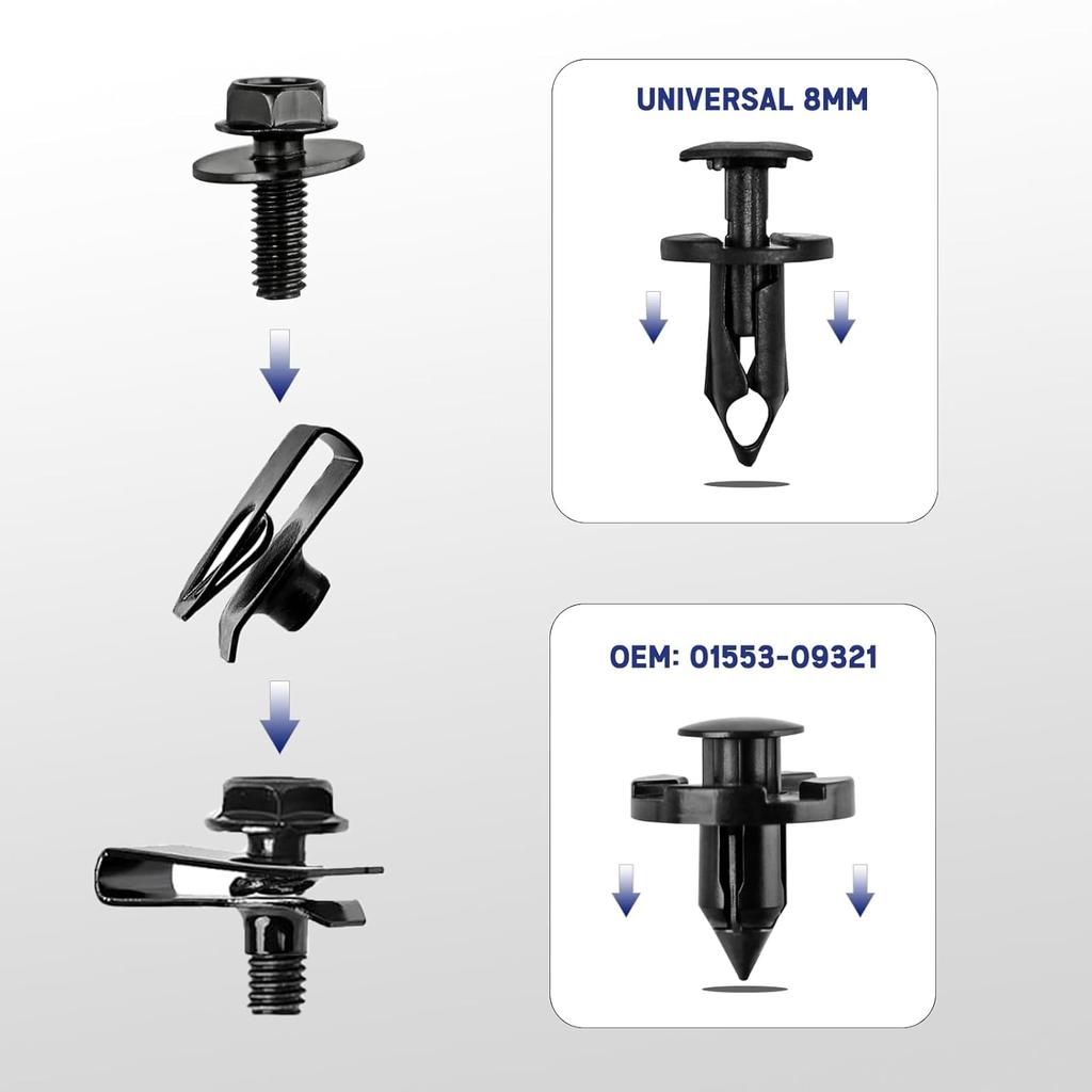 60PCS Engine Under Cover Splash Shield Guard Body Bolts Compatible With Nissan/Infiniti 370Z 350Z G35 G37 FX35 FX45 EX35 Bumper Fender Liner Push