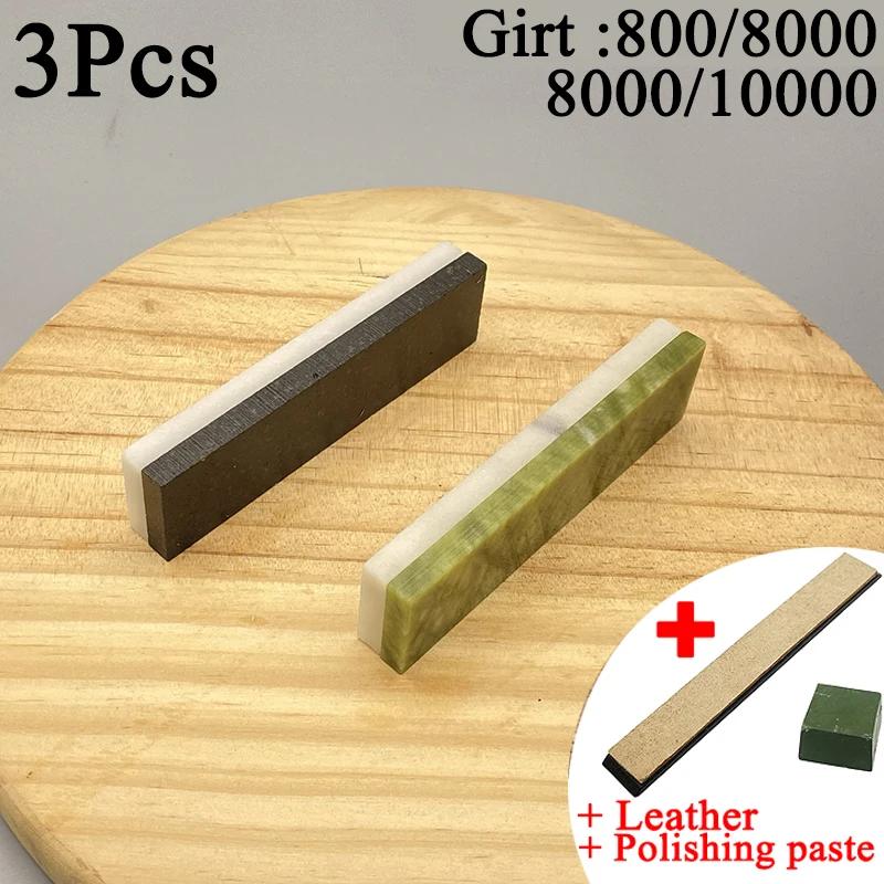 10000 Körnung Natürlicher Grüner Achat Schärfstein Wetzstein Feinschleifen Polieren Rasiermesser Küchenmesser Schärfer Abziehwerkzeug