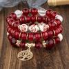 Boho Retro Perlenarmband Set mit Lebensbaum Anhänger