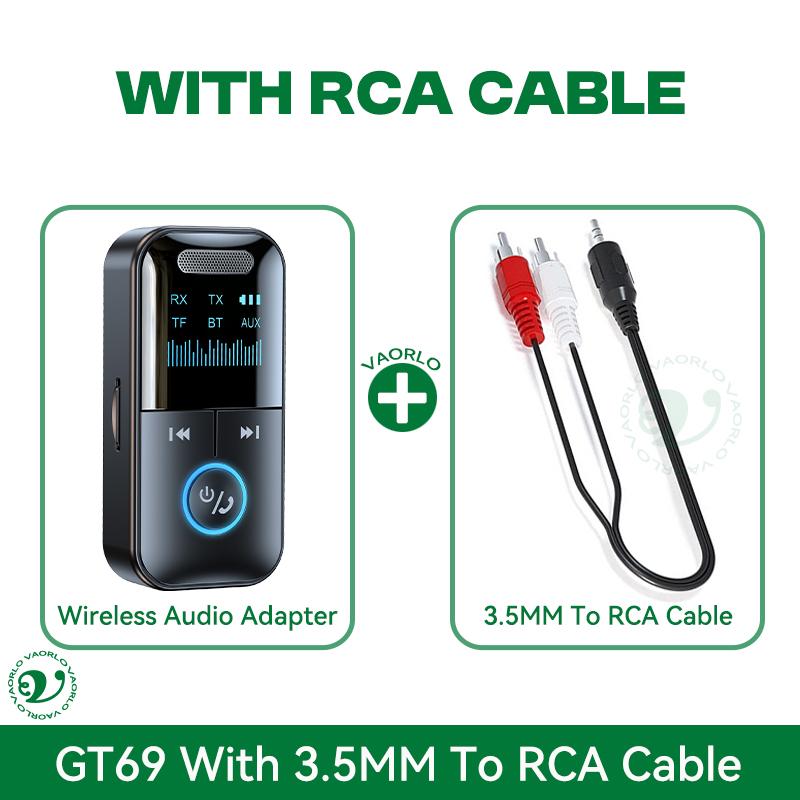 4 in 1 Bluetooth 5.4 Audio Receiver Transmitter 3.5MM AUX TF Card Stereo Music LED Display Wireless Adapter With Mic For Car TV