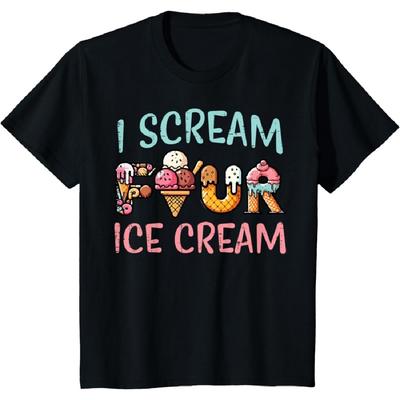 4th Birthday I Scream Four Ice Cream 4 Bday Girls Boys Kids T-Shirt