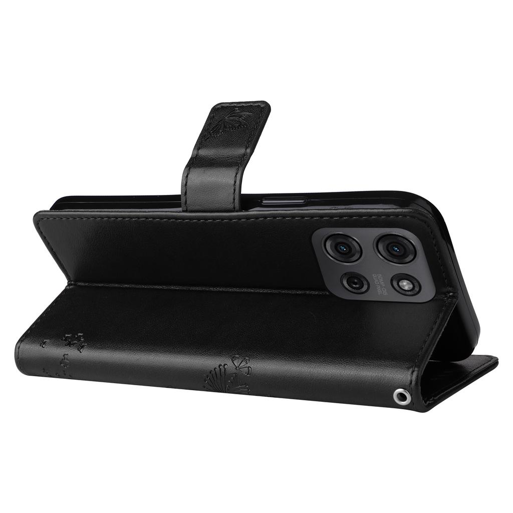 For Motorola Moto G75 5G Phone Case with Stand Cat Tree Pattern Leather Wallet Mobile Cover