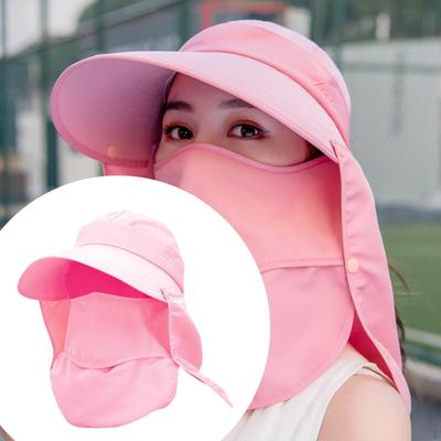 Women Sun Hat Protection Cap Lightweight Detachable Flap Visor for Construction Site Tea