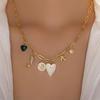 Europeisk och Amerikansk INS-stil Hjärta och Solros Hängsmycke Halsband med Hela Diamanter