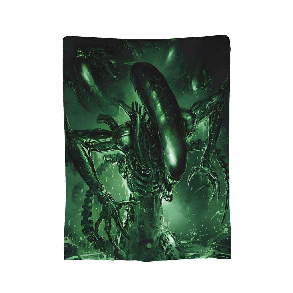 Aliens 45th Anniversary Xenomorph Blanket Coral Fleece Plush Textile Decor Space Multi-function Throw Blanket for Bedding Quilt