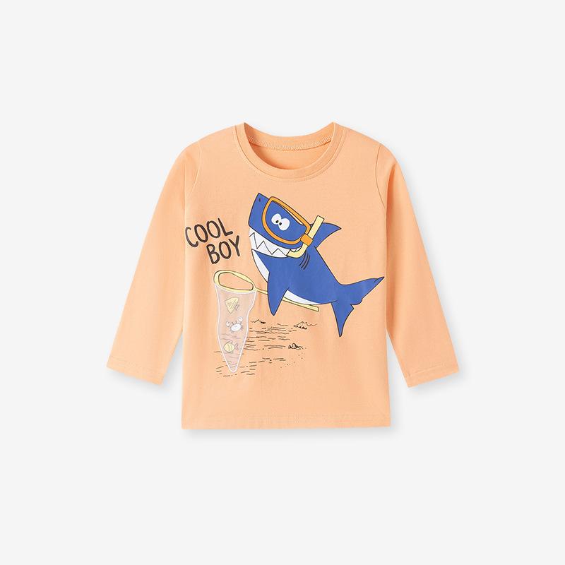 T-shirt Enfant Automne Manches Longues Dessin Animé Garçon T-shirt Mode Bébé Haut