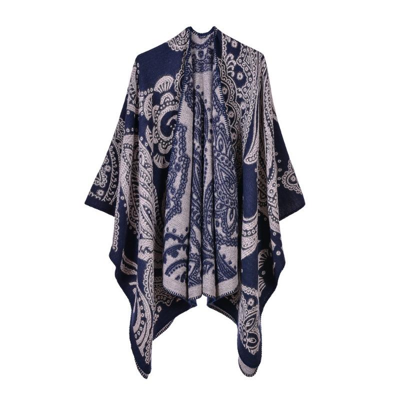 Fashion Autumn and Winter Hot Sale Big Cashew Imitation Cashmere Women's Scarf Versatile Thickened Warm Shawl Cape