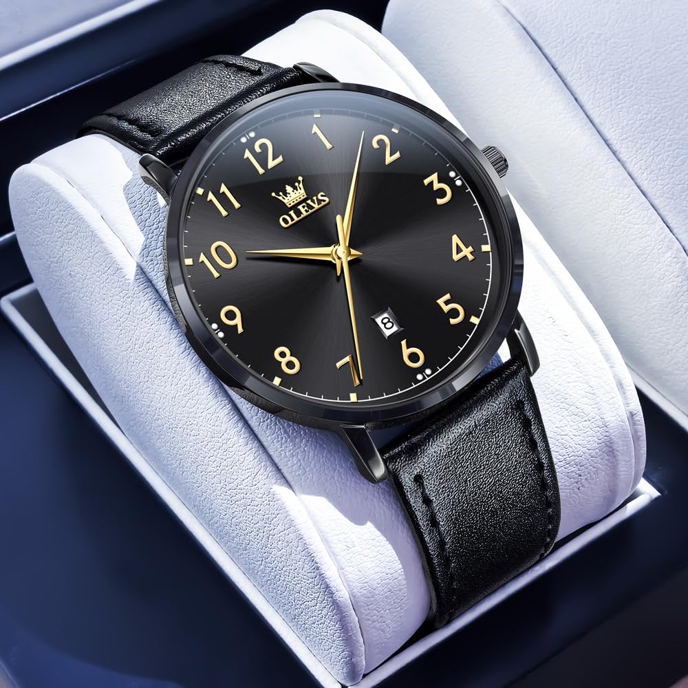 OLEVS Men's Watch, Business Casual, Roman Numeral Dial, Waterproof & Luminous, Analog Quartz, Date Display, Perfect Gift for Men