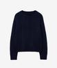 LADY VOLUME Twist Cable Punching Round Knit_Navy