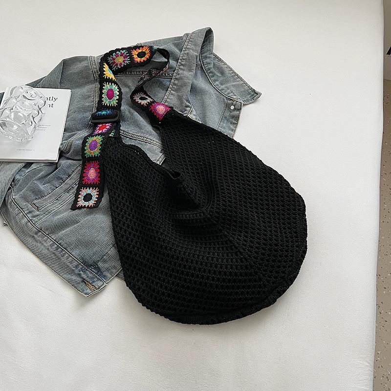 

Новая женская вязаная сумка через плечо Amazon с косым переплетением, лоскутная, портативная, горячая распродажа, простая, универсальная, ретро-вязаная сумка чёрный