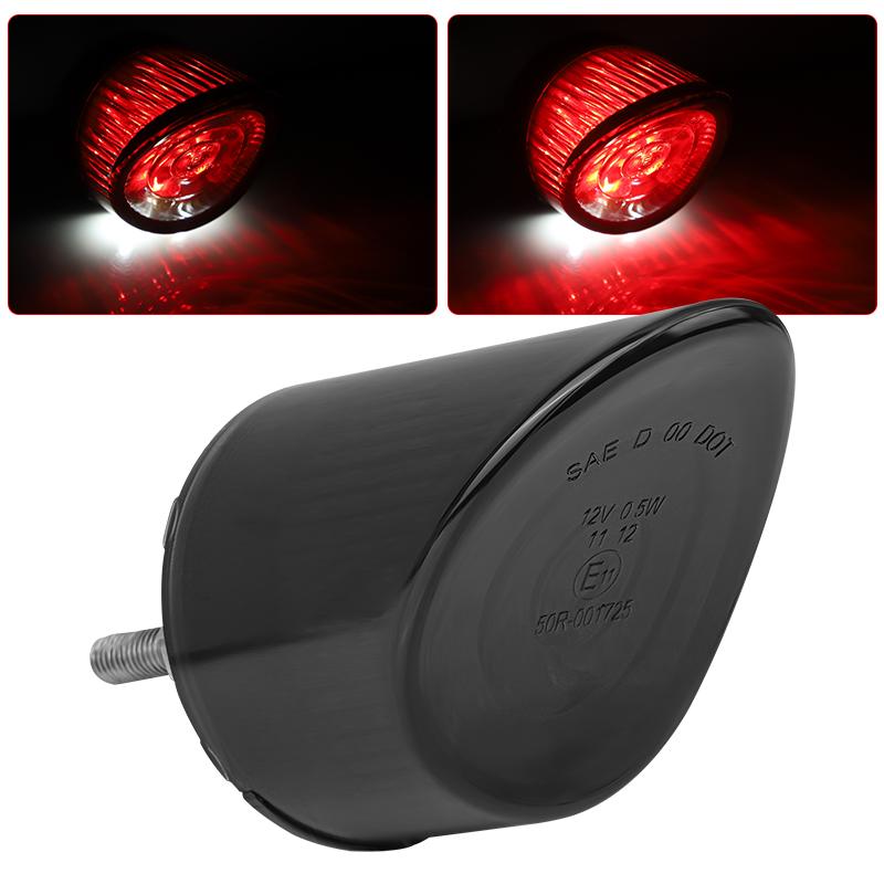 Motorcycle Tail Brake Light 12V For Cafe Racer Chopper Bobber ATV UTV License Number Plate Lamp Rear LED Stop Lights Smoke Lens 1pc LED Taillight