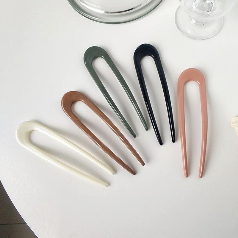 1Pc U-shaped Minimalist Hairpin Fashion Hair Sticks Women's Plastic Women Headwear Accessories