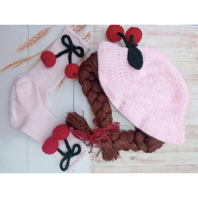 New hand knitted funny woolen hat long horn lace clown pullover hat
