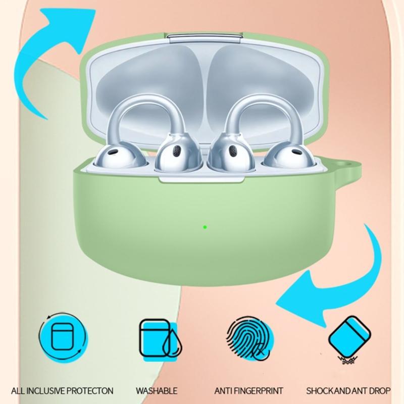 Waterproof Silicone Cover For Wireless Earbuds AntiDrop Protections Multiple Color Portable Hook Included