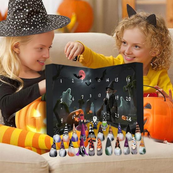 Halloweenský elfí odpočítávací kalendář 24 dní Halloweenský adventní kalendář Skřítek Adventní překvapení Kalendáře Dekorace