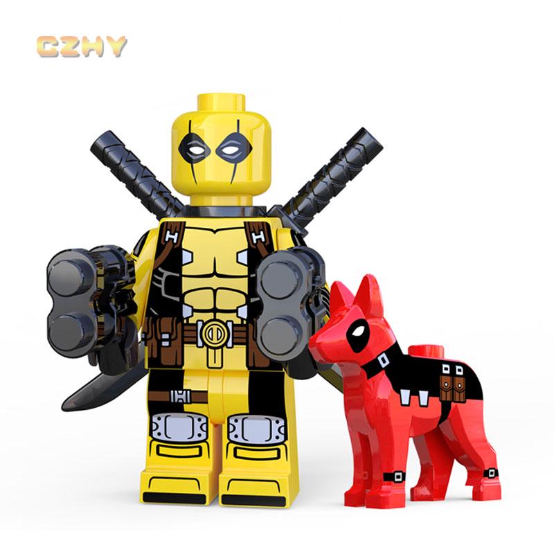 Figuras Juegos De Deadpool Lego Deadpool De Color Rojo Con Perro