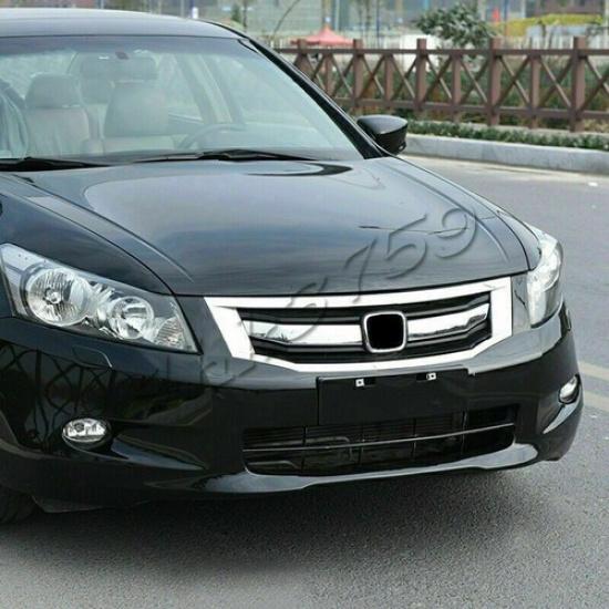 For Honda Accord 2008-10 Chrome Bumper Front Center Mesh Grille Grill Strip Trim