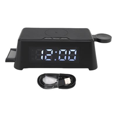 6 In 1 Wireless Charger with Alarm Clock Time Temperature Display Wireless Charging Station for