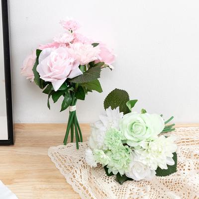 2 Stück Künstliche Blumen Künstlicher Rosenstrauß Seidenrosen Gefälschte Rosenblumen für Zuhause Braut Hochzeitsparty Festivaldekor - Künstliche Rosen und Hortensien