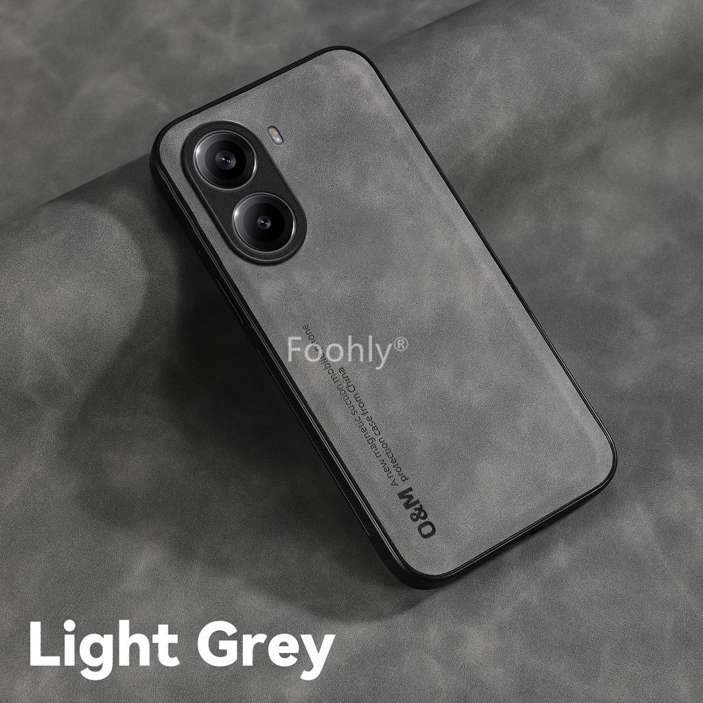Nubuck Leather Shockproof Magnetic Case for Xiaomi Poco F7 5G Protective Cover Back Shell Coque Funda
