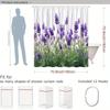 Lavender Field Shower Curtain Purple Flowers And Green Leaves Print Polyester Bath Curtain With 12 Hooks For Calming Decor