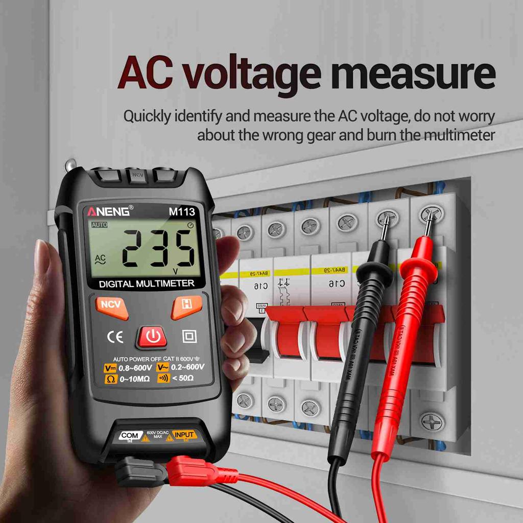 M113 Digital   Multimeter Tester Intelligent ACCelsius  Voltage Meter 1  Counts LCD Voltage Resistance Meter Tester with NCV Data Hold Aut