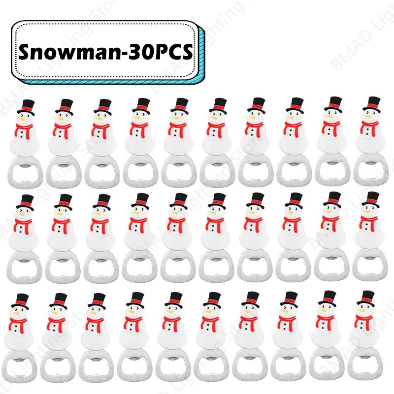 Christmas Beer Opener Santa Snowman Bottle Openers Silicone Stainless Steel for 2025 Christmas Party Decor Supplies