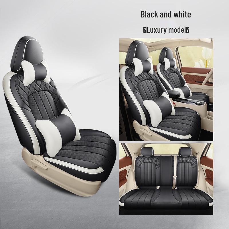 ORA Good Cat Cartoon Leather Car Seat Cushion - Universal Fit, Four Seasons