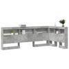 Storage Headboard with Shelf Concrete Grey 90 cm Particleboard