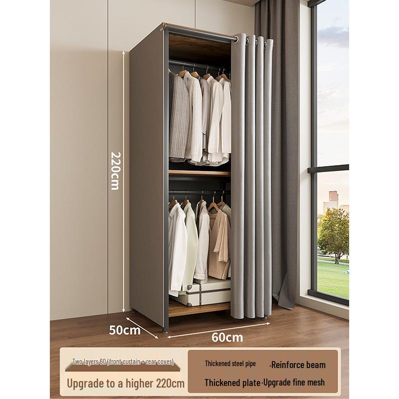 Metal Walk-In Wardrobe: Floor-Standing Clothes Rack, Open Garment and Hat Rack, Bedroom Shelf Assembly