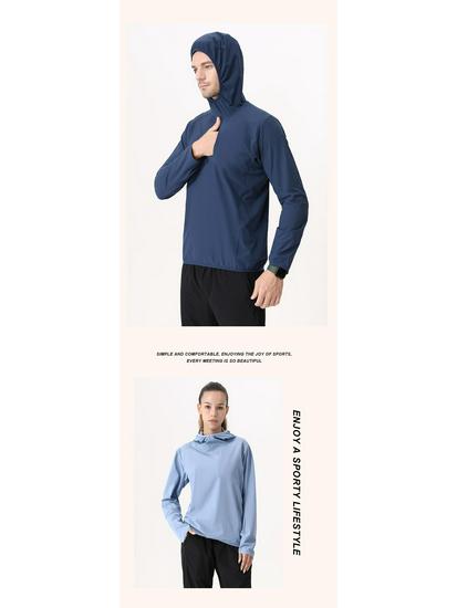 Windproof Hooded Running Jacket - Unisex Water-Repellent, Warm, Autumn Sports Pullover for Mountaineering