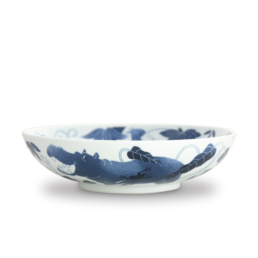 natural69 Hasami Ware Old Hasami Blue and White Serving Bowl Natural 69 Hasami Large Microwave and Dishwasher Made in Animal and Plant Nordic Japanese