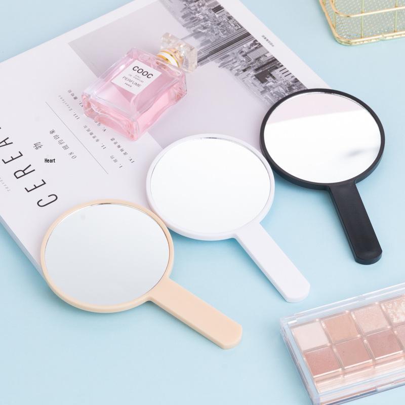 Round Handle Beauty Makeup Vanity Mirror - Portable Mini Handheld Mirror