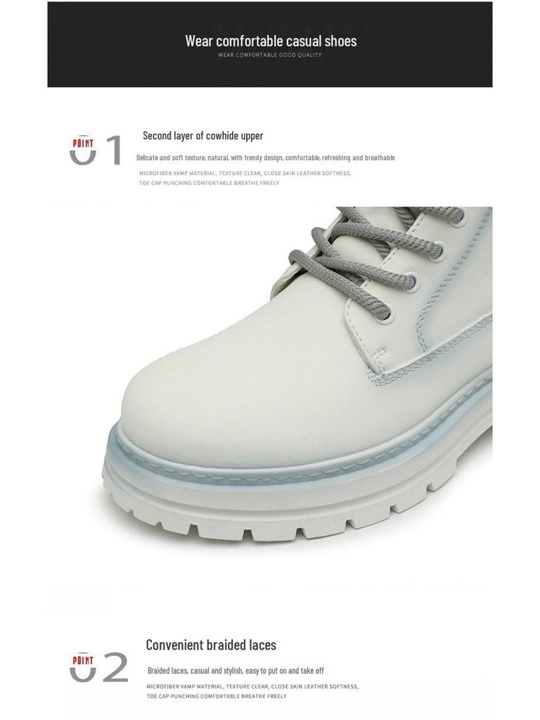 Men's High-Top Yellow Retro Martin Boots - Waterproof, Height-Increasing Casual Work Boots
