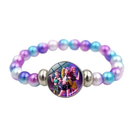 Yousheng Korean Pop Beaded Bracelet Anime Inspired Fashion Bracelet Colorful Beads Bracelet for Women Men Girls Boys Fans