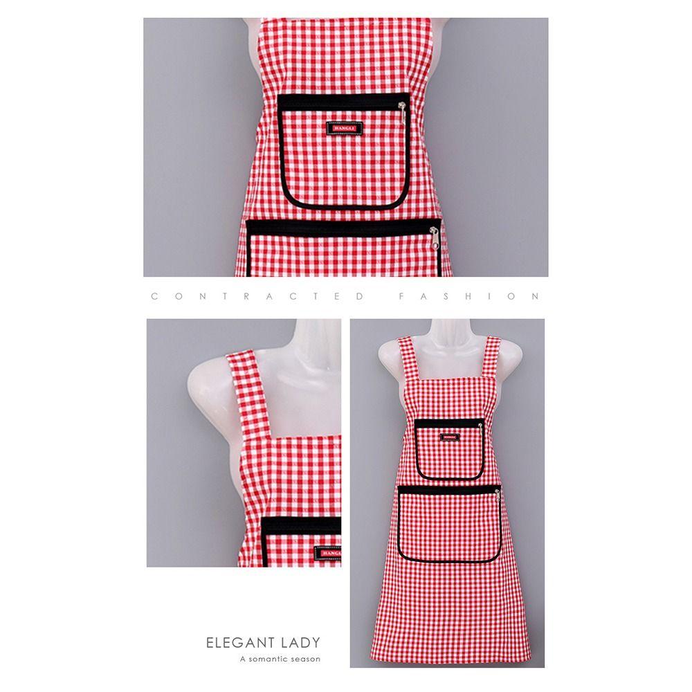 Multicolor Apron Grids Pattern Taslan Cooking Smock Oilproof Waterproof Housework Clothes Hotel Restaurant Chef Barbecue