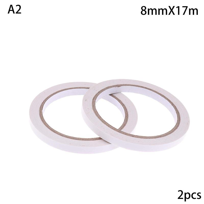 2Rolls 17M Double Sided Tape Strong Double Faced Powerful Hand Tearing Adhesive Tape For Mounting Fixing Pad Sticky Paper