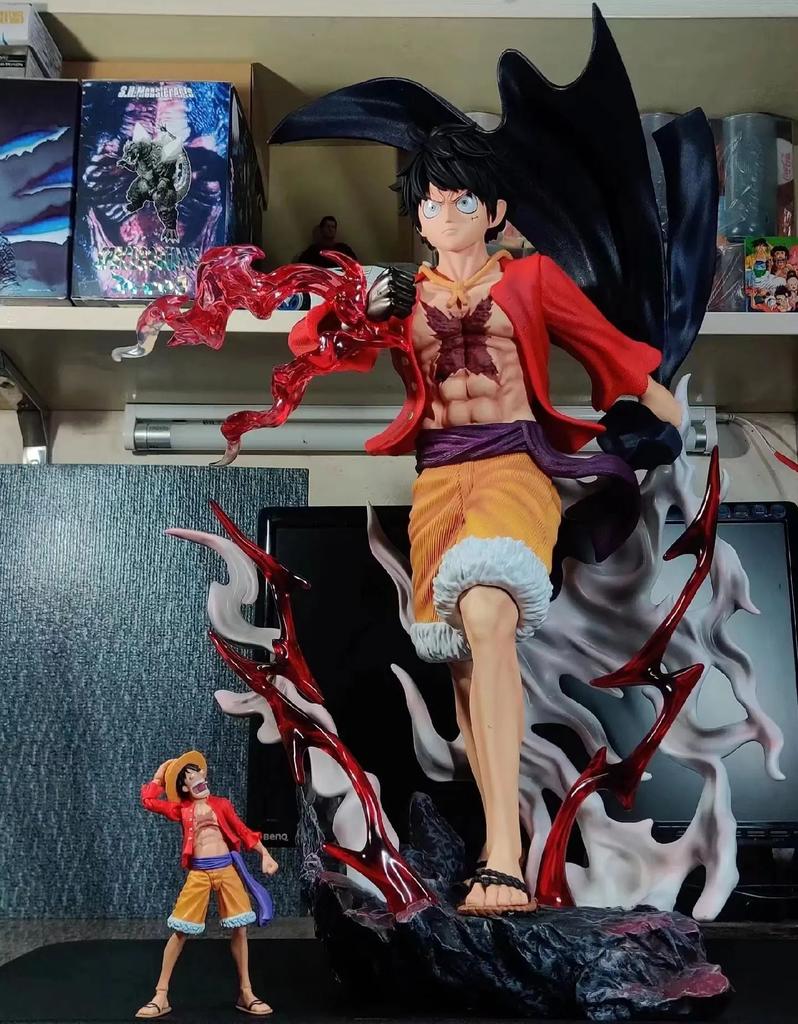 70cm One Piece Studio Ghost Island Marching Luffy Statue Anime Collectible Figure Wano Arc Edition Gk Model JT PVC Poseable Articulated Scale Detailed