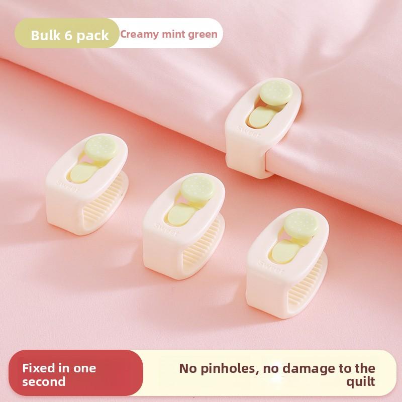 

The Quilt Holder Is Needle-free, Safe, Invisible, Home, and Leaves No Trace. It Is A Must-have Anti-slip Tool for Bed Sheets and Quilt Covers 6 pcs Bulk бежевый/зелёный