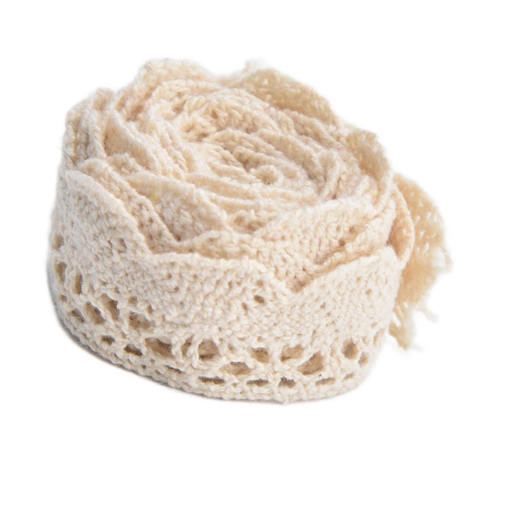 1pcs 20 Yards Length Cotton Lace Trim 2cm Width Scalloped Lace Edge  For Curtain Decoration